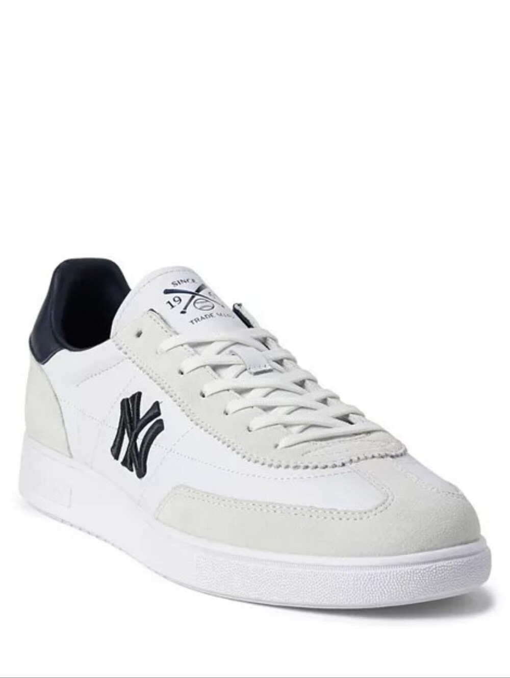 Polo Ralph Lauren New York Yankees White Sneakers with Navy Logo 11 NWT